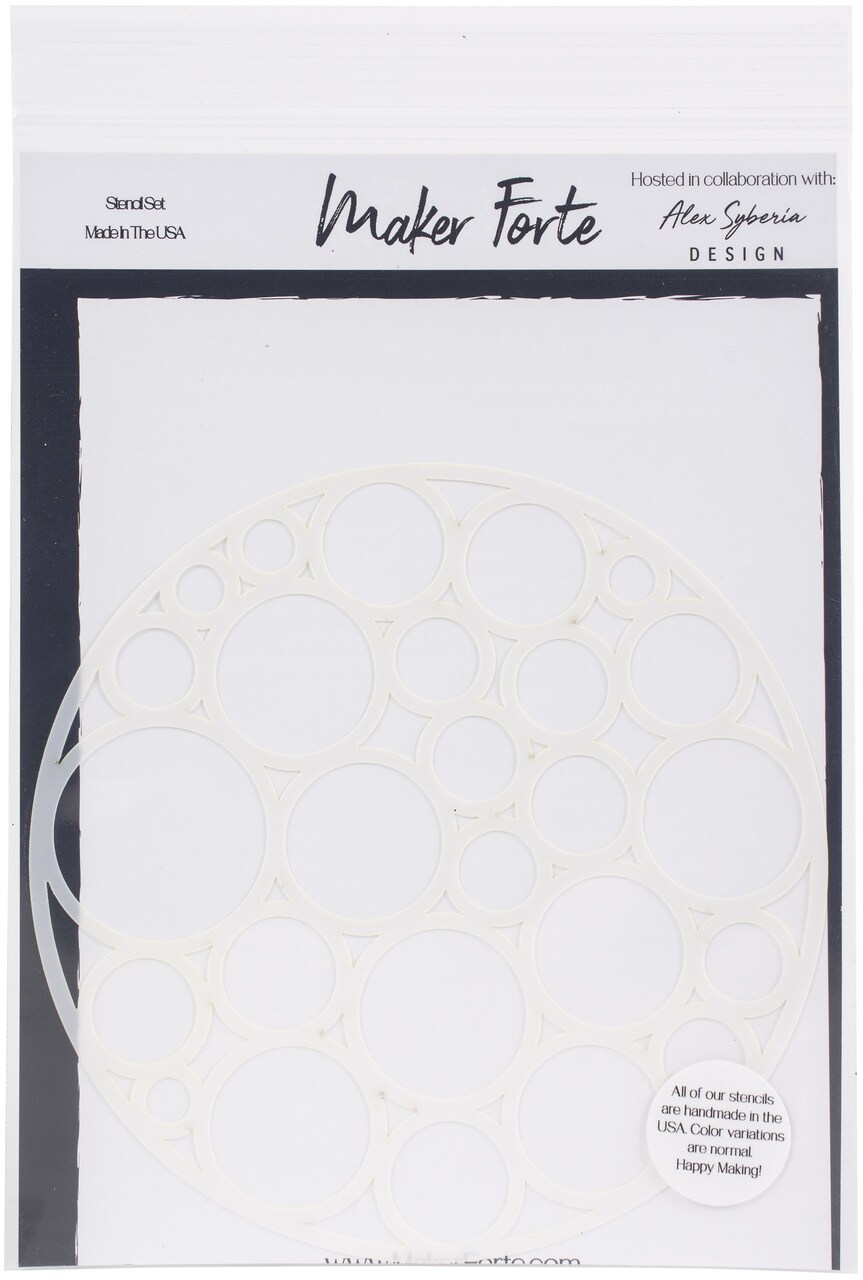 Maker Forte Stencils By Alex Syberia Design 6"X6"-Going In Circles